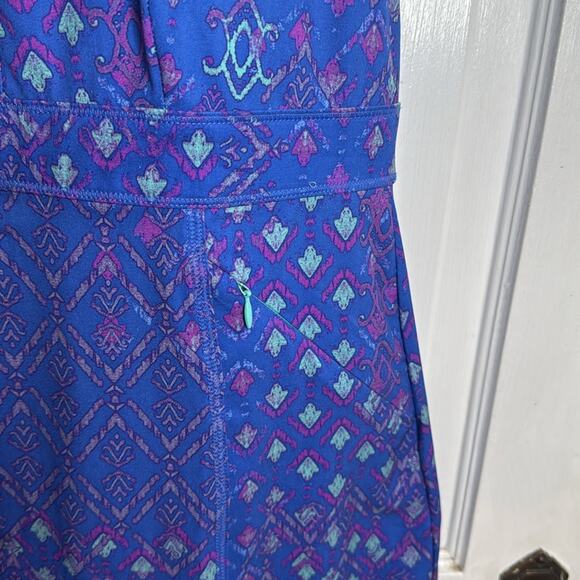 Title Nine Nimblene Blue/Purple Pink Geometric Print Racerback Dress W1011 Sz 6 - Picture 3 of 9